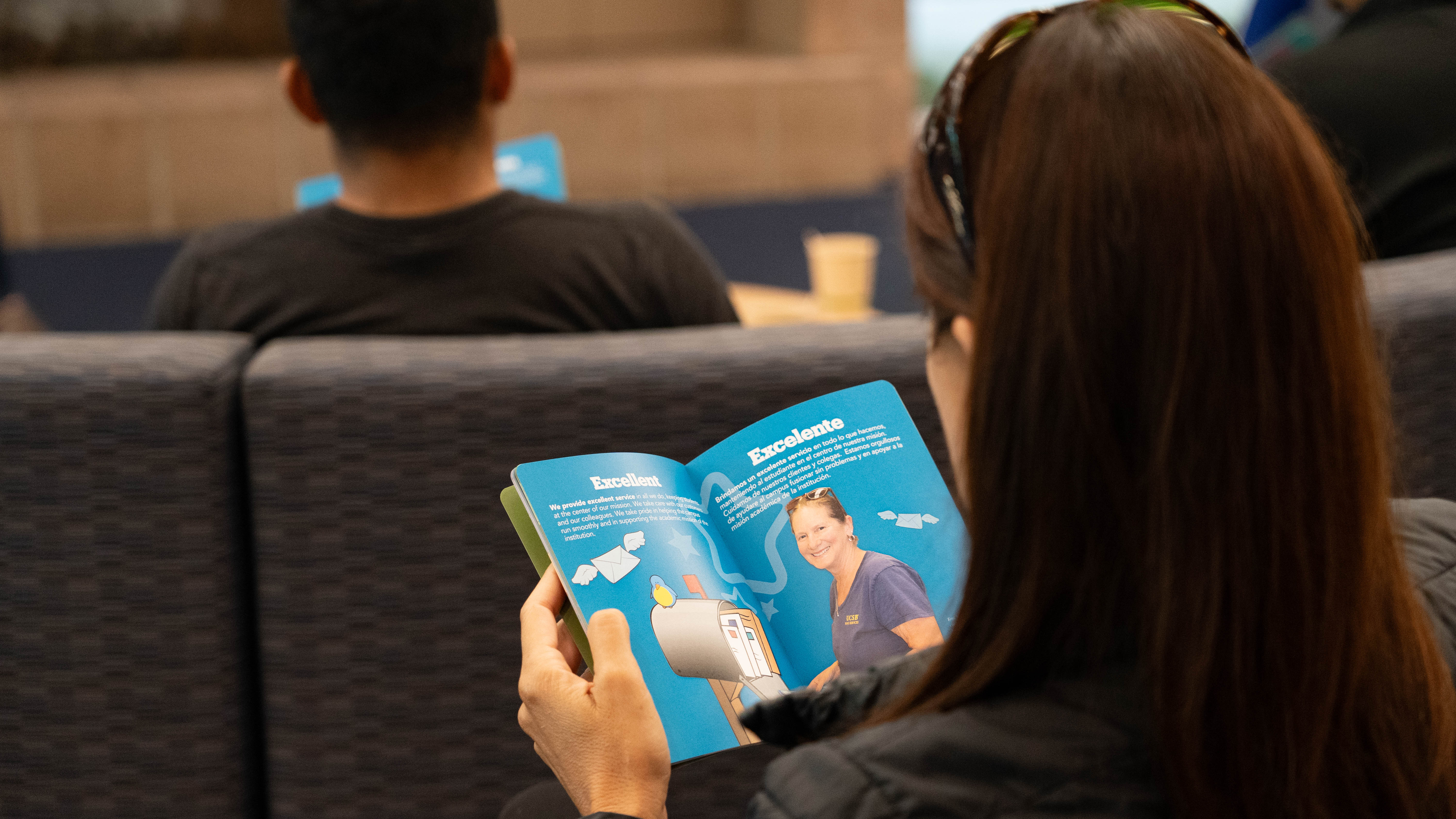 employee reading wecare welcome booklet