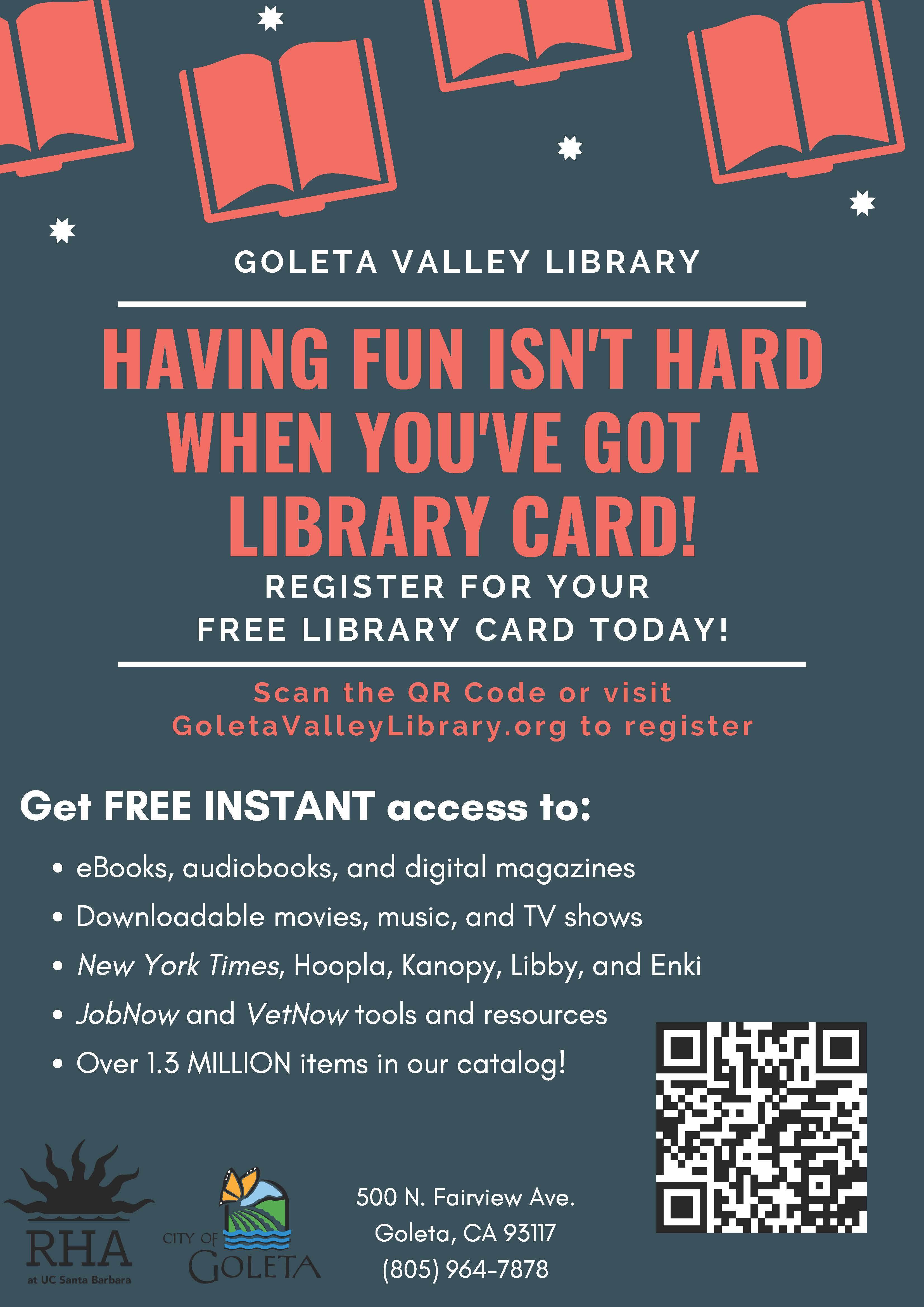 Goleta Library card flyer
