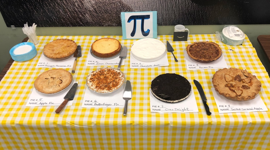 An assortment of homemade pies commemorate TPS's Pi Day.