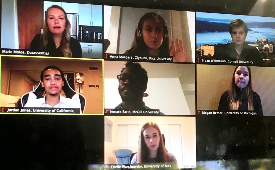 student panel on Zoom