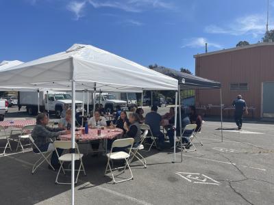 pi contest attendees enjoying the treats