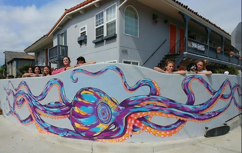 Mural created by students on the Trigo apartment complex.