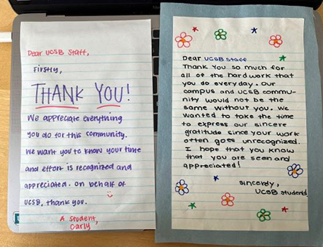 Thank you note from students