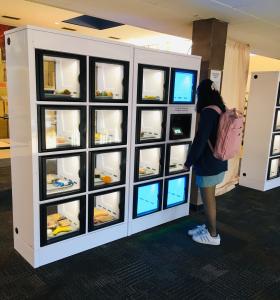 a student enters their pick up credentials to retrieve their food order