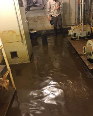 Elevator mechanical room flooding