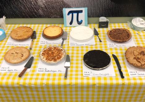 An assortment of homemade pies commemorate TPS's Pi Day.