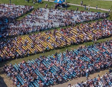 Chairs out during convocation 